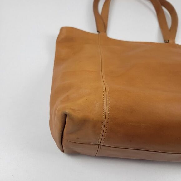 Vintage 90s Coach Leather Tote Bag Purse Brown Leather Carryall - Picture 2 of 16